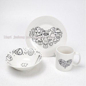 table ware-12piece porcelain dinner set with cut decal