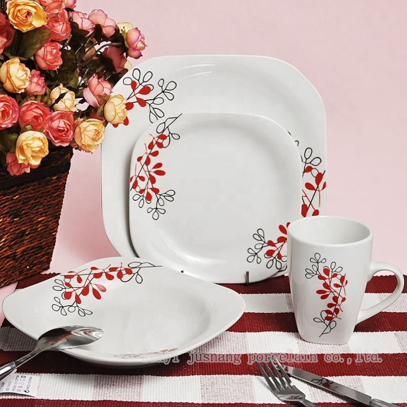 table ware16piece porcelain dinner set with print decal