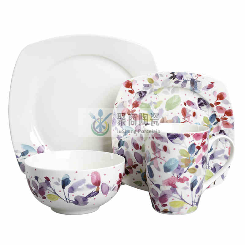 table ware-16piece porcelain dinner set with cut decal